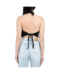 Hype and Vice Women's Black Inter Miami Cf Tailgate Halter Cropped Top