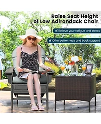 Patio Adirondack Chair Cushion with Fixing Straps and Seat Pad