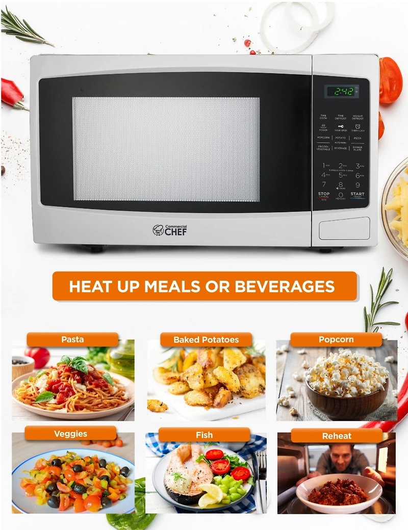 1.1 Cu. Ft. Counter Top Microwave,White