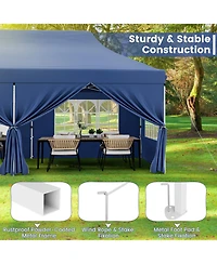 Slickblue 10 x 20 Ft Pop up Canopy with 6 Sidewalls and Windows Carrying Bag for Party Wedding Picnic