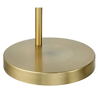 360 Lighting Modern Arc Floor Lamp with Usb Charging Port 72" Tall Brass White Linen Drum Shade for Living Room Reading House Home