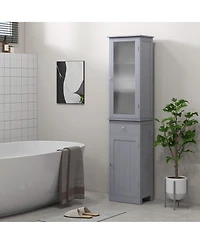 Kleankin Bathroom Storage Cabinet with Acrylic Door, Drawer