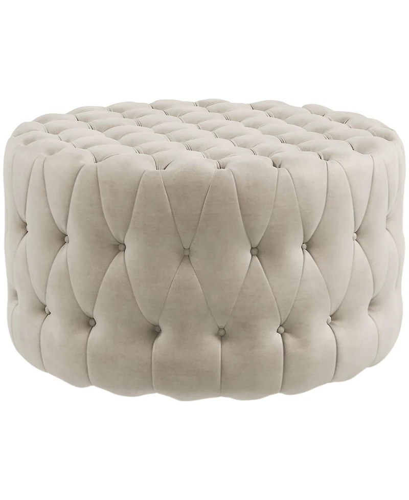 Homcom Button Tufted Ottoman Foot Stool with Velvet-feel Upholstery,