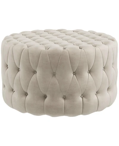 Homcom Button Tufted Ottoman Foot Stool with Velvet-feel Upholstery,