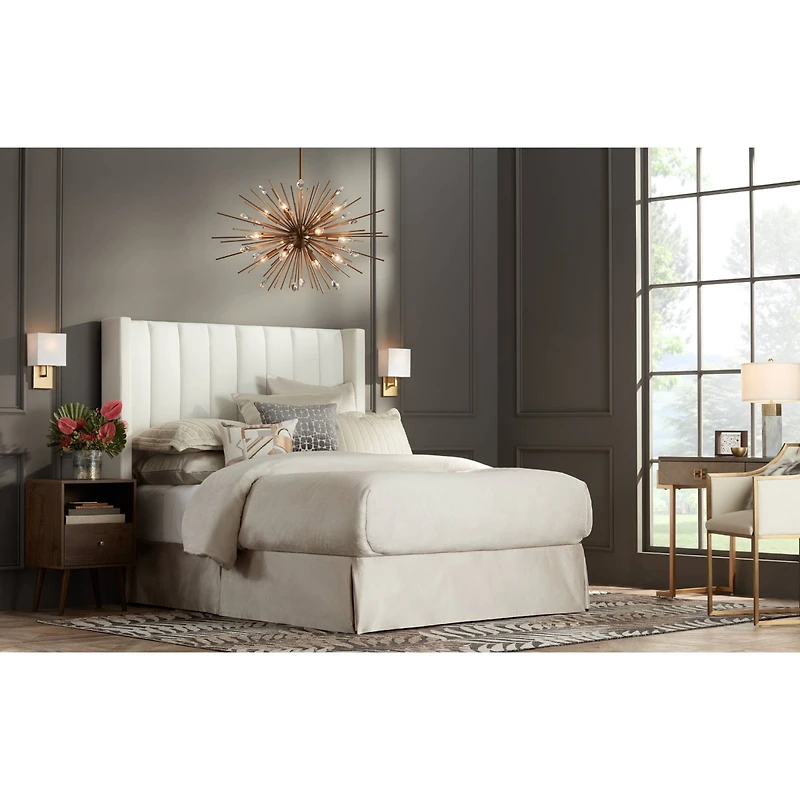 Possini Euro Design Leala Modern Accent Table Lamp 21" High Faux Marble Gold Metal White Drum Shade for Bedroom Living Room Bedside Nightstand Of