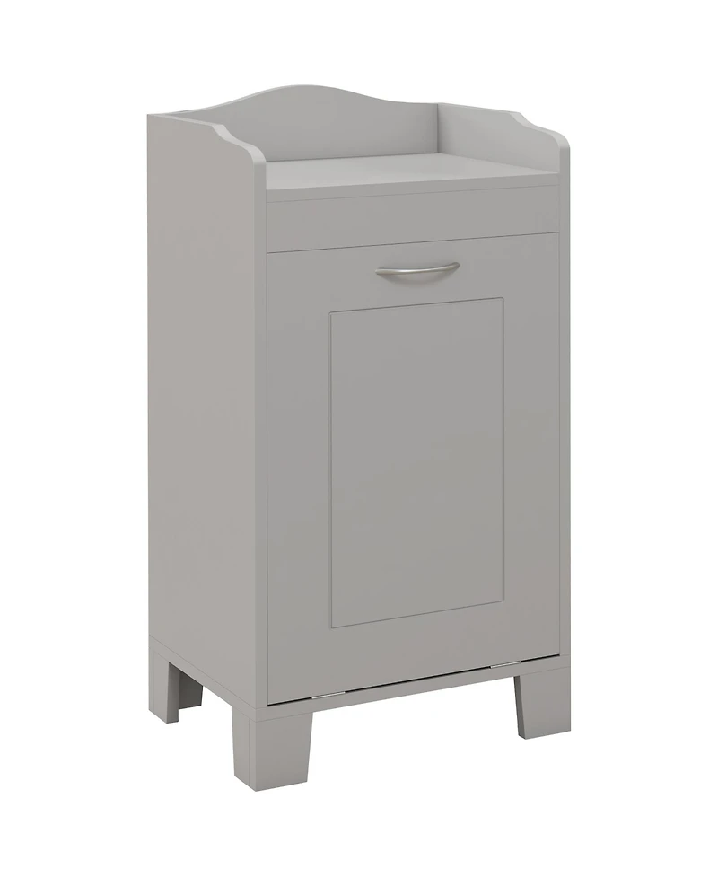 Homcom Tilt-out Laundry Storage Cabinet with Hamper Compartment,