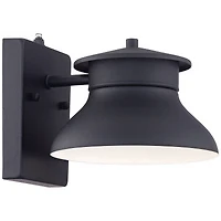 John Timberland Farmhouse Industrial Rustic Outdoor Barn Light Fixture Black Led Dusk to Dawn 6" for Exterior Deck House Porch Yard Patio Outside