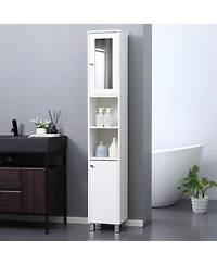 Kleankin 71" Slim Freestanding Bathroom Floor Cabinet Tower Organizer, White