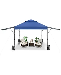 Slickblue 10 x 17.6 Feet Outdoor Instant Pop-up Canopy Tent with Dual Half Awnings