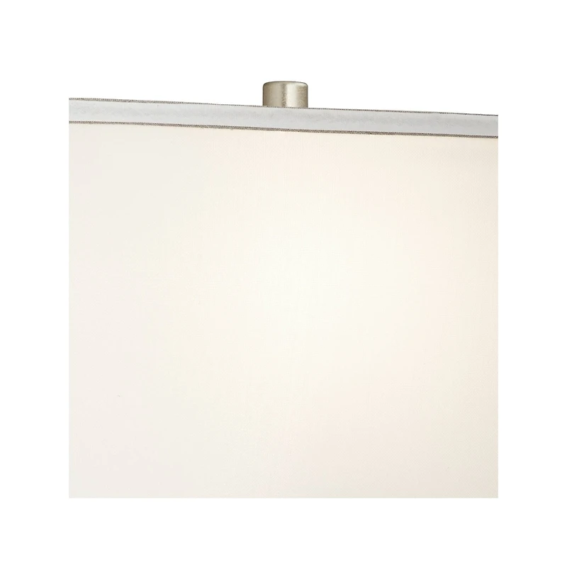 360 Lighting Evan Modern Table Lamps 28 1/2" Tall Set of 2 Brushed Nickel with Usb Charging Port White Rectangular Shade for Bedroom Living Room