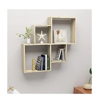 vidaXL Wall Cube Shelf Sonoma Oak 31.5"x5.9"x30.9" Engineered Wood