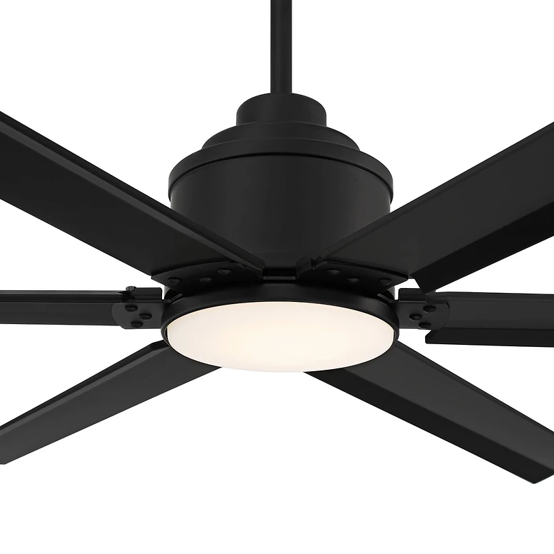 65" Casa Vieja Modern Industrial Outdoor Ceiling Fan with Dimmable Led Light Remote Control Matte Black Wet for Patio Exterior