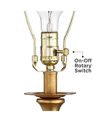 Vienna Full Spectrum Valerie Modern Table Lamp 28" Tall Gold Clear Crystal Glass White Rectangular Shade for Bedroom Living Room Bedside Nightsta
