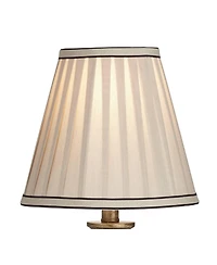 Ribbed Traditional Rustic Accent Table Lamp 18" High Antique Gold Beige Fabric Pleated Empire Shade Decor for Bedroom Living Room House Home Beds