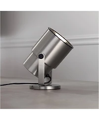Pro Track Set of 2 Small Uplighting Indoor Accent Spot-Lights Plug-In Floor Plant Home Decorative Brushed Nickel Finish 8" High