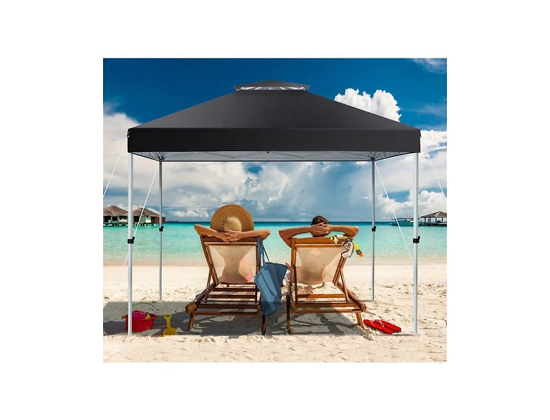 Slickblue 2-Tier 10 x 10 Feet Pop-up Canopy Tent with Wheeled Carry Bag