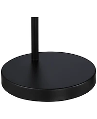 360 Lighting Cora Modern Arc Floor Lamp Standing 72" Tall Black Metal White Linen Drum Shade Decor for Living Room Reading Bedroom Office House H