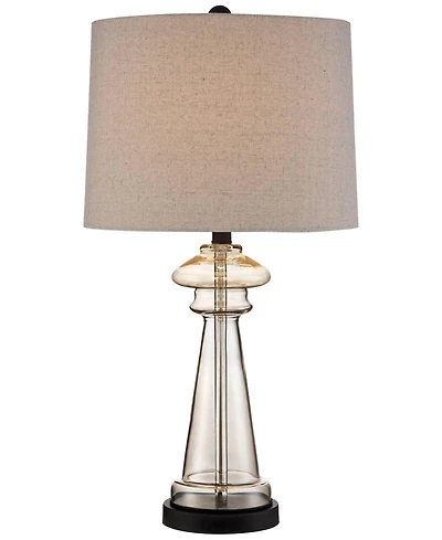 360 Lighting Dalia 27" Tall Traditional Table Lamp Champagne Glass Single Living Room Bedroom Bedside Nightstand House Office