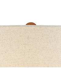 360 Lighting Andi Mid Century Modern Table Lamp 24.5" High Hammered Bronze Ceramic Wood Off White Tall Drum Shade for Living Room Bedroom House Bedsid