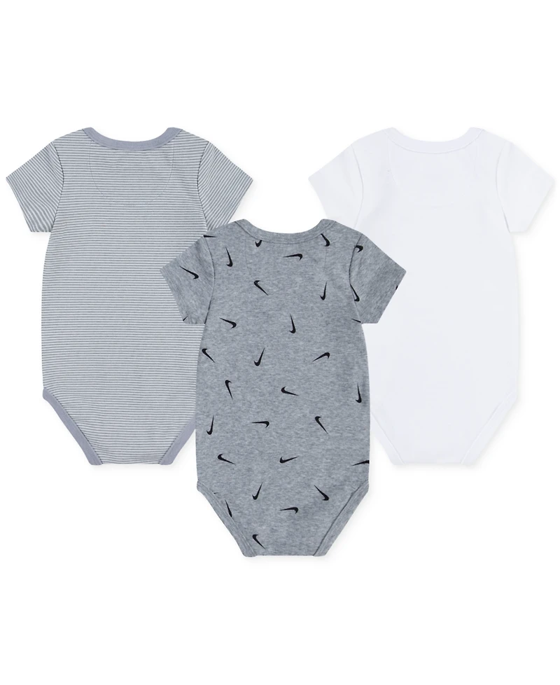 Nike Baby Boys or Girls Essentials Bodysuits, Pack of 3