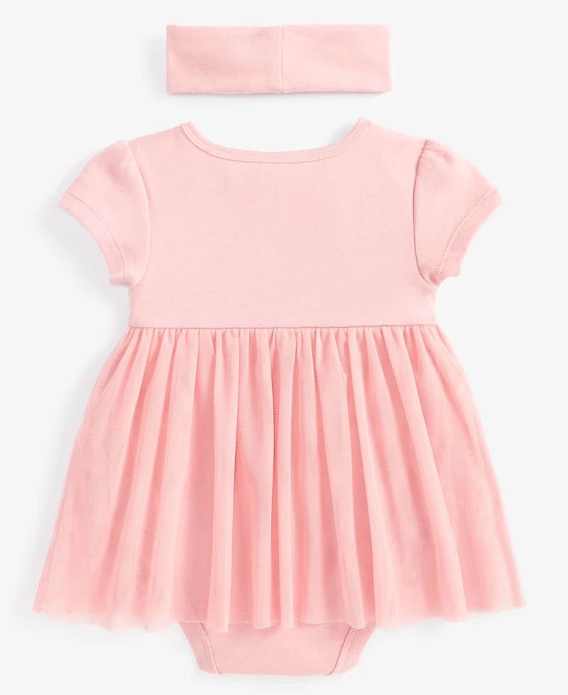 Baby Girls Tulle Bodysuit & Headband, 2 Piece Set, Exclusively at Macy's