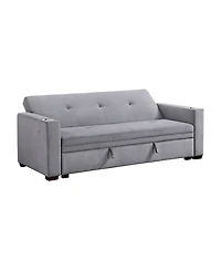 Homelegance White Label Gainesville 84" Convertible Sofa with Hidden Storage, Cup Holders and Usb charging ports