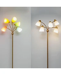 Medusa 74" Led 5-Light Floor Lamp with Interchangeable Shades