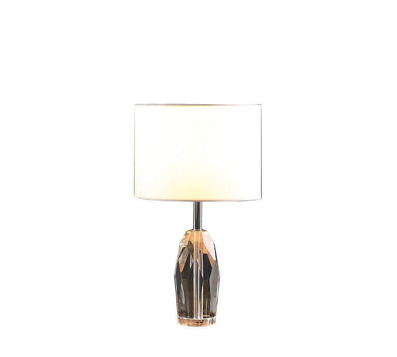 Streamdale 19" Dodecahedron Solid Crystal Prism Table Lamp In Chrome Silver