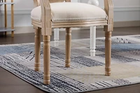 Streamdale French Vintage Upholstered Fabric Dining Armchair, Beige