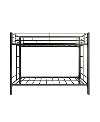 Simplie Fun Heavy Duty Twin Over Twin Metal Bunk Bed with Shelf