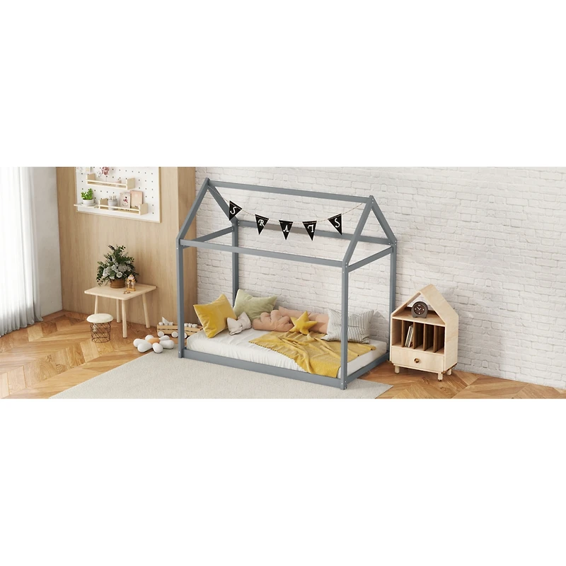 Simplie Fun Twin Size Wooden House Bed