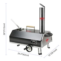 Streamdale Furniture Black 12 Outdoor Pizza Oven: Portable, Wood-Fired, Authentic Stone Baked Pizzas