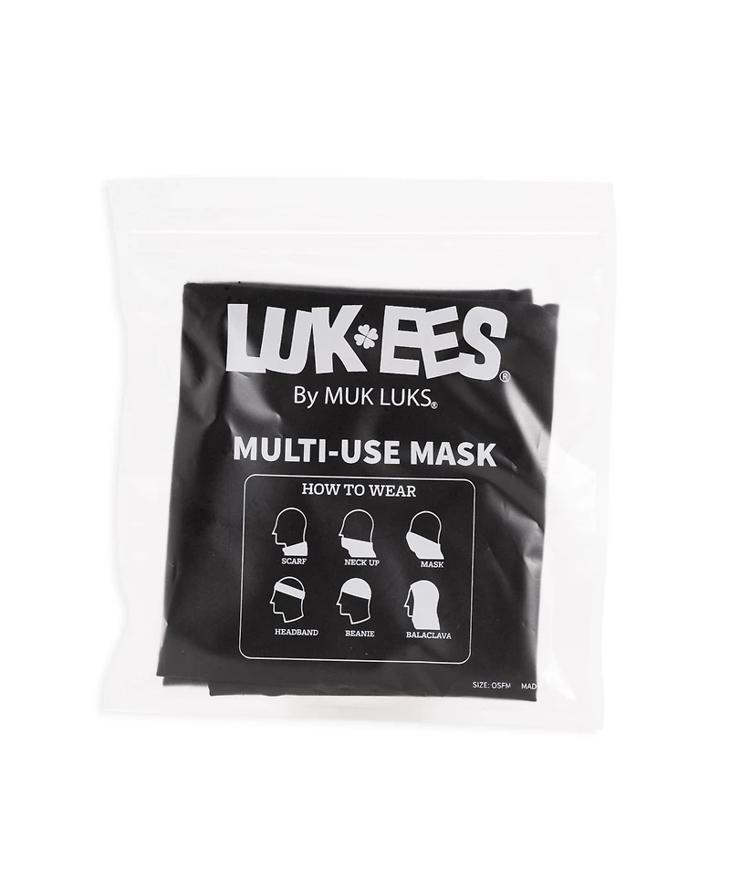 Muk Luks Men's Unisex Multifunctional Neck Gaiter, Black, One Size
