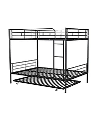 Simplie Fun Full Over Full Metal Bunk Bed With Trundle