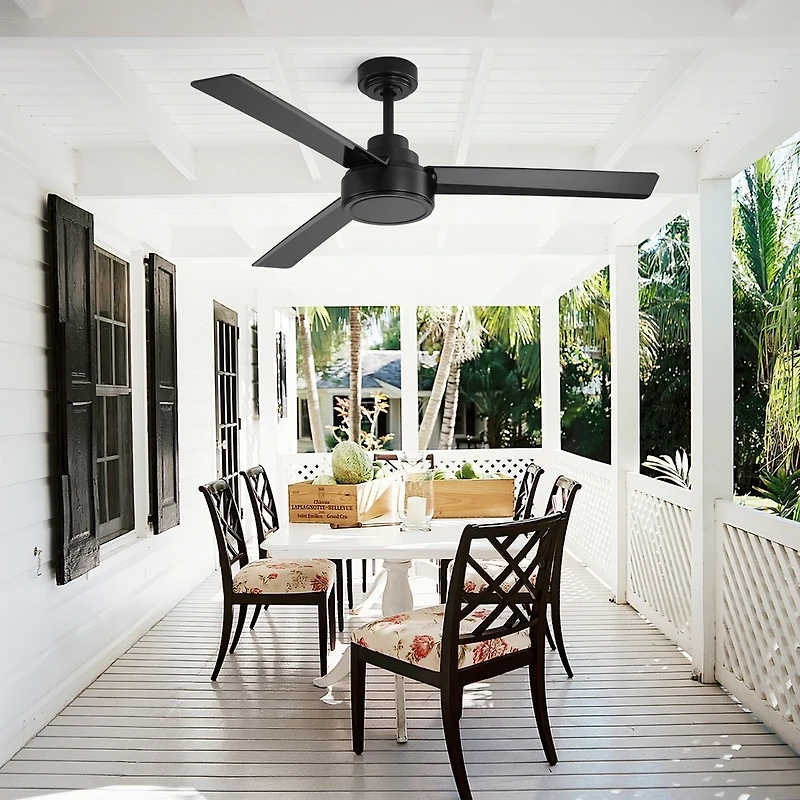 Streamdale 52 Inch Black Ceiling Fan Without Light, High Capacity Dc Motor