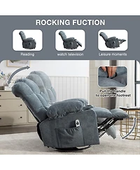 Streamdale 8-Point Massage Recliner with Heat, Rocking, Usb Charging, and Storage