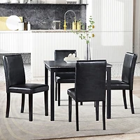 Streamdale Contemporary Elegance Wooden Dining Table and Upholstered Chairs