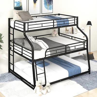 Streamdale Triple Bunk Bed with Ladder and Guardrails