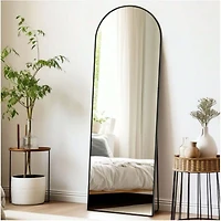 Homlux Arched Free Stand Mirror 18"x58" in Black