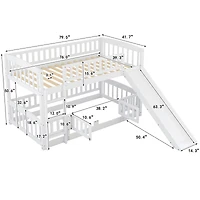 Streamdale Twin Bunk Bed w/ Slide and Ladder