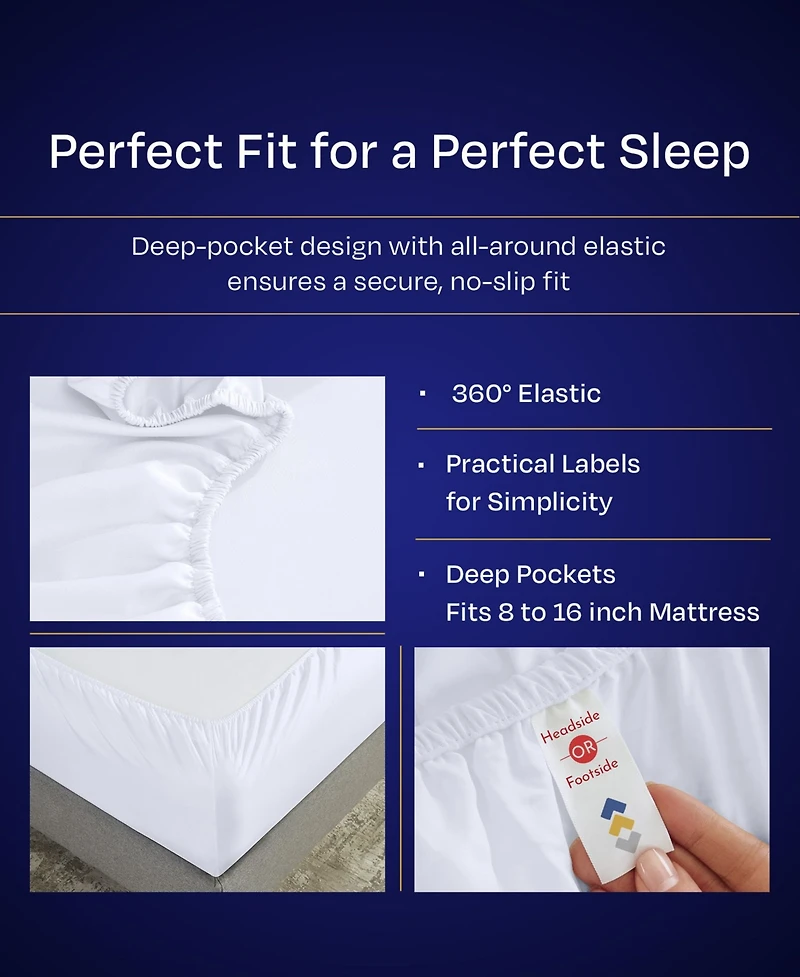 Luxury 1000 Thread Count King Sheets Set - 100% Cotton Sateen Soft, Thick & Deep Pocket