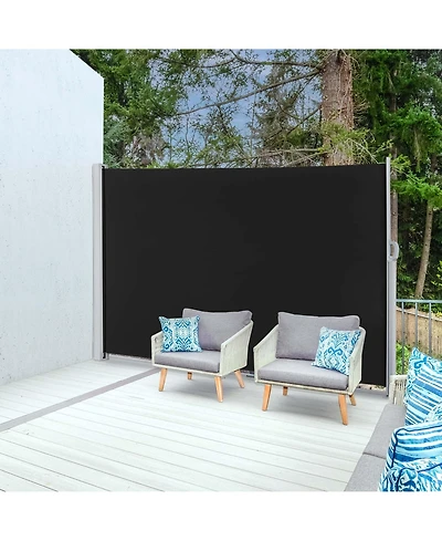 120x63 In Retractable Side Awning Outdoor Water Repellent Screen Privacy Divider