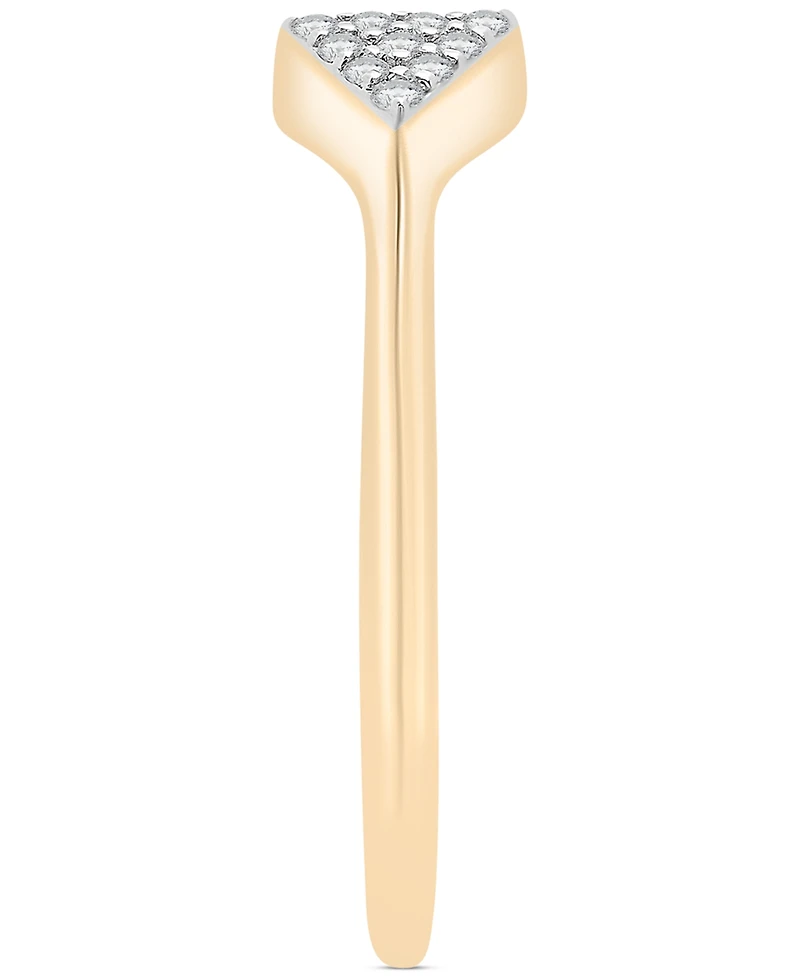 Diamond Triangle Cluster Cuff Ring (1/6 ct. t.w.) 10k Gold or White Gold, Created for Macy's