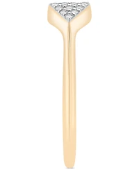 Diamond Triangle Cluster Cuff Ring (1/6 ct. t.w.) 10k Gold or White Gold, Created for Macy's
