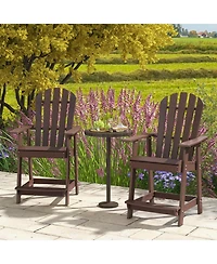 Hdpe Patio Chair with Armrest and Footrest for Indoor Outdoor