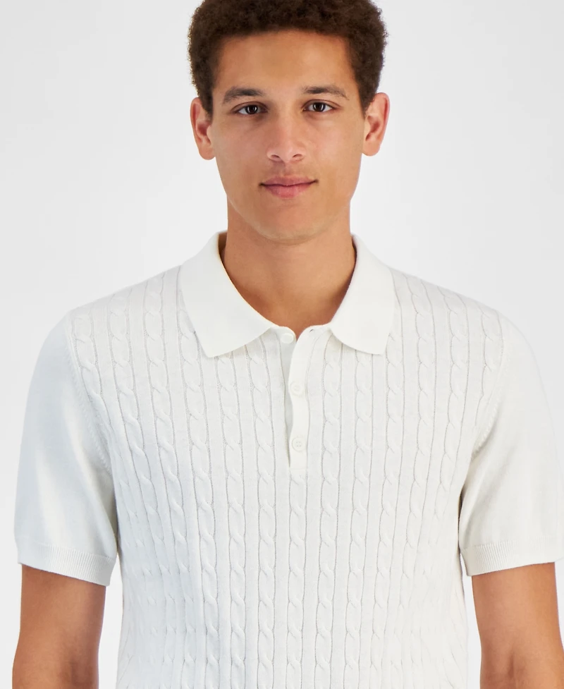 Club Room Men's Regular-Fit Sweater-Knit Polo Shirt, Created for Macy's
