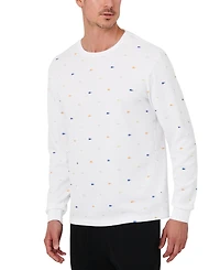 Lacoste Men's All Over Croc Print Long-Sleeve Thermal Sleep Shirt