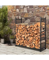 Slickblue 4 Feet Firewood Rack Stand with Mesh Sides