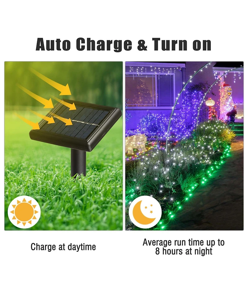 Solar String Lights 36 Ft Waterproof Green Solar Xmas Lights Outdoor Tree Yard