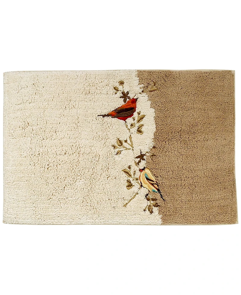 Avanti Gilded Birds Embellished Cotton Bath Rug, 20" x 30"